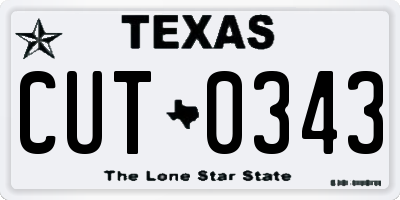 TX license plate CUT0343