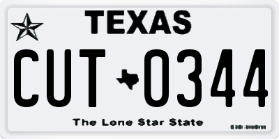 TX license plate CUT0344