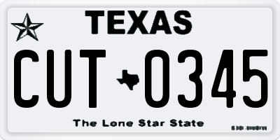 TX license plate CUT0345