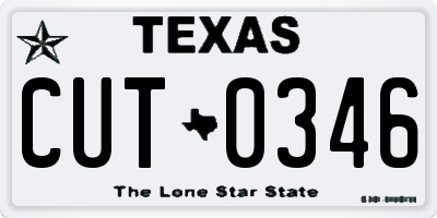 TX license plate CUT0346