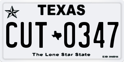 TX license plate CUT0347
