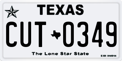 TX license plate CUT0349