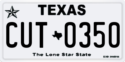 TX license plate CUT0350