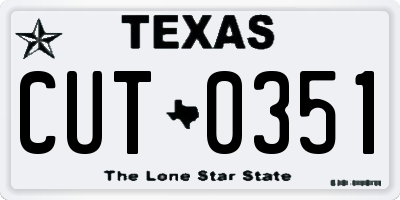 TX license plate CUT0351
