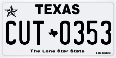 TX license plate CUT0353