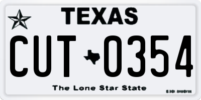 TX license plate CUT0354