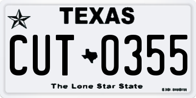TX license plate CUT0355