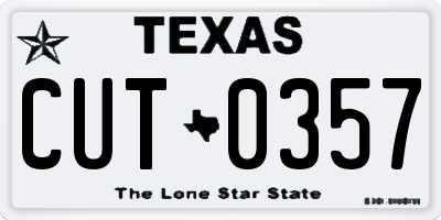 TX license plate CUT0357