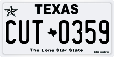 TX license plate CUT0359