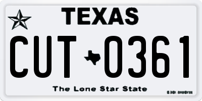 TX license plate CUT0361