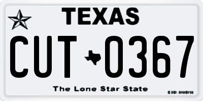 TX license plate CUT0367