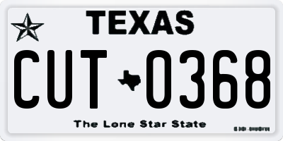 TX license plate CUT0368