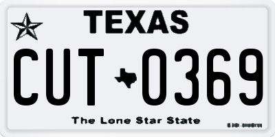TX license plate CUT0369