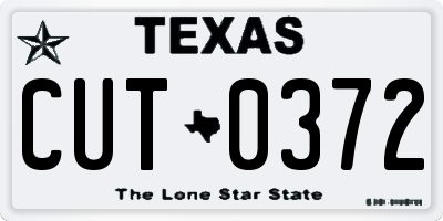 TX license plate CUT0372