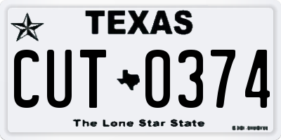 TX license plate CUT0374