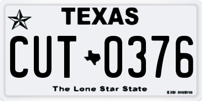 TX license plate CUT0376