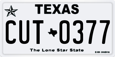 TX license plate CUT0377