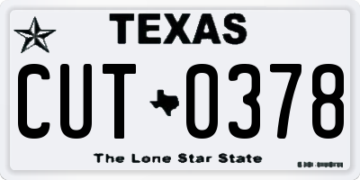 TX license plate CUT0378