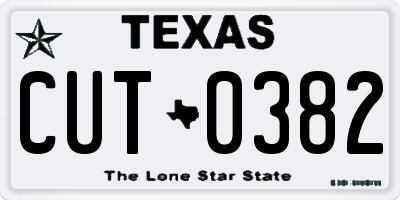 TX license plate CUT0382