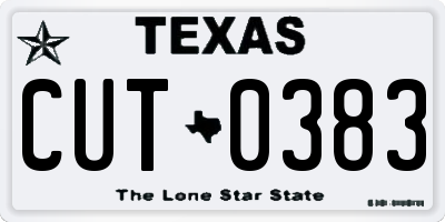 TX license plate CUT0383