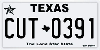 TX license plate CUT0391