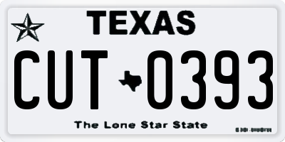 TX license plate CUT0393