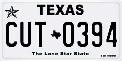 TX license plate CUT0394