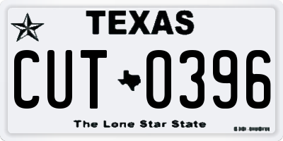 TX license plate CUT0396