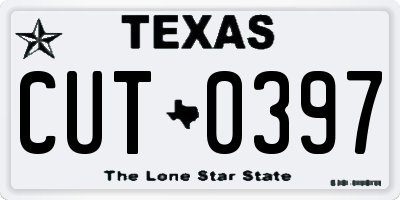 TX license plate CUT0397