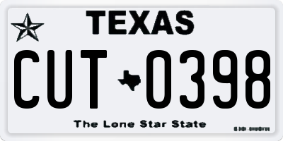 TX license plate CUT0398