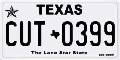 TX license plate CUT0399