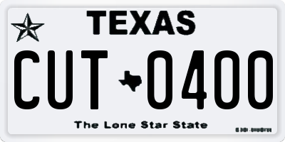 TX license plate CUT0400