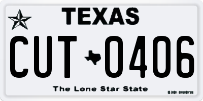 TX license plate CUT0406