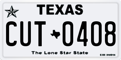 TX license plate CUT0408