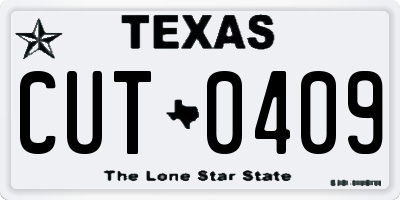 TX license plate CUT0409