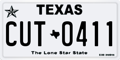 TX license plate CUT0411