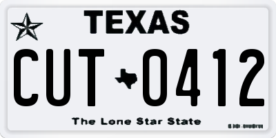 TX license plate CUT0412