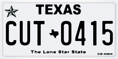 TX license plate CUT0415