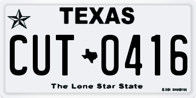TX license plate CUT0416