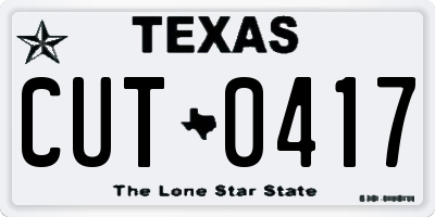 TX license plate CUT0417