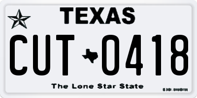 TX license plate CUT0418