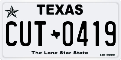 TX license plate CUT0419