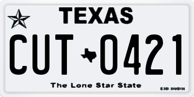 TX license plate CUT0421