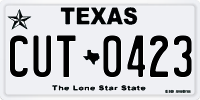 TX license plate CUT0423