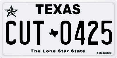 TX license plate CUT0425