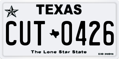 TX license plate CUT0426