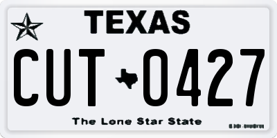 TX license plate CUT0427