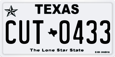 TX license plate CUT0433