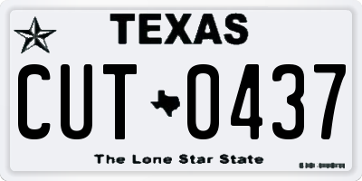 TX license plate CUT0437