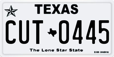 TX license plate CUT0445